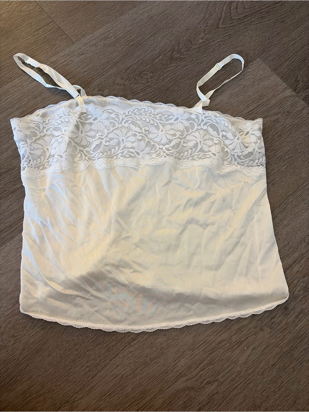 Vintage nylon Lace‎ Trim White Women's Camisole